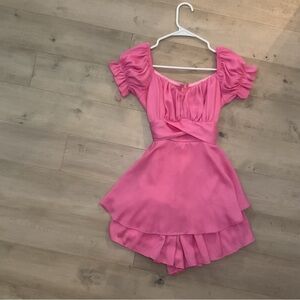 Bright pink mini dress very good condition bought in boutique in California !